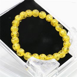 Strand Gold Yellow Artificial Resin Honey Wax Imitated Ambers Bracelet 8mm 10mm Round Beads Jewelry Gifts Accessories 7.5inch Y113