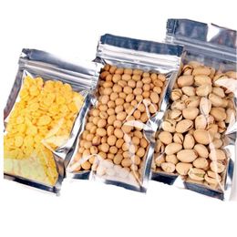 Packing Bags Wholesale Plastic Aluminum Foil Resealable Zipper Packaging Bag Food Tea Coffee Pouch Smell Proof Self Seal Storage Dro Otvdu