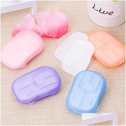 Soaps 20Pcsbox Disposable Anti Dust Mini Travel Soap Paper Washing Hand Bath Cleaning Portable Boxed Foaming Drop Delivery Home Gard Dhwix