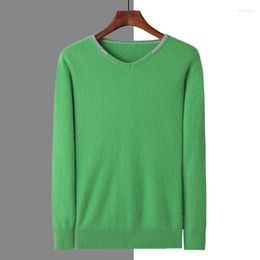 Men's Sweaters Solid Colour V-neck Pullover Autumn/winter Mink Cashmere Sweater High-end Light Luxury Blouse