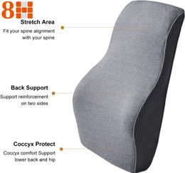 Cushion/Decorative Pillow 8H Natural Latex Lumbar Support Cushion For Back Waist Orthopaedic Pillow Coccyx Office Chair Cushion Car Seat Pain Relief 230905
