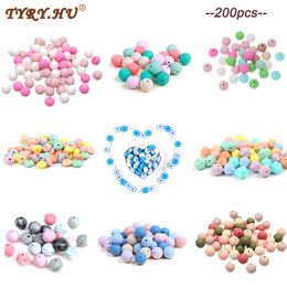 Teethers Toys Tyry.Hu 200Pcs Food Grade Silicone Beads Round 1219mm Nursing Silicone Bead Teething For Baby Teethers Necklace DIY Accessories 230906