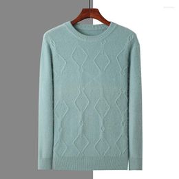 Men's Sweaters Round Neck Mink Cashmere Solid Colour Pullover Casual Light Luxury Blouse Autumn/winter Sweater