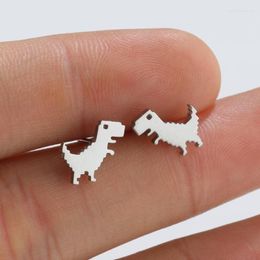 Stud Earrings Gothic Fashion Dinosaur Cute Stainless Steel Animal For Women Gold Filled Punk Small Jewellery Wholesale