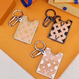 Designer Luis Monogrammed Card Holder Keychain Fashion Card Holder Charm Car Chain Charms Brown Flower Mini Bag Trinkets Gift Accessories