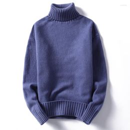 Men's Sweaters Turtleneck Sweater Men Knitted Pullover Bottoming Shirt Mens 2023 Casual Solid Male Pullovers