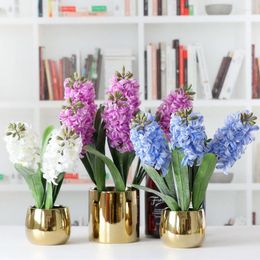 Decorative Flowers Feel Moisturizing 3D Hyacinth Artificial Real Touch Fake For Home Decoration Potted Plants Wedding Flower Bonsai