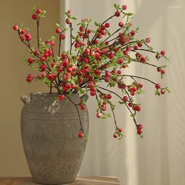 Decorative Flowers 1PC Mini Flower Arrangement Artificial Plants 72cm Single Branch Home Decor Apple Fruits Branches Realistic Lovely