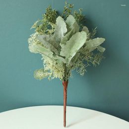 Decorative Flowers Artificial Flower Eucalyptus Leaves Stems With White Seeds Greenery Plants For Arrangement Wedding Bouquets Decor