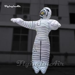 Horrible Halloween Figure Model Giant Inflatable Mummy Zombie Balloon With LED Light For Yard Decoration