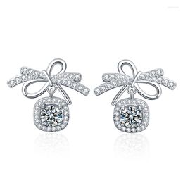 Dangle Earrings HTOTOH 0.5 Carat Round Moissanite 925 Silver Drip Women Wedding Jewellery