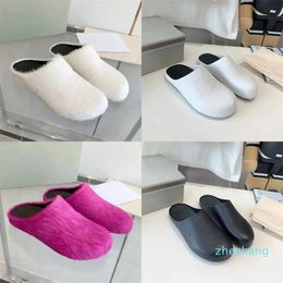 2023-Women Shoes Designer Sandals Men Slippers Platform Slipper Slip on Leather Sandal Comfort Flat Mules Winter Wool Loafers Fashion Thick Bottom