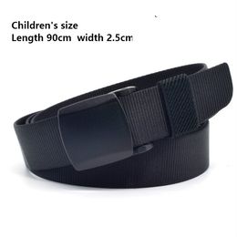 Fashion Solid 2.5cm Kids Canvas Belts Luxury Design Children Boys and Girls Outdoor Training Jeans Belt Waistband 90cm Kids Belt