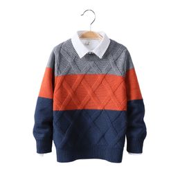 Pullover barn pojkar tröjor höst vinter barn stickade pullover ytterkläder kappa för baby pojkar 3-10 år tröja dwq597 230906