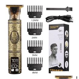 Hair Trimmer Clipper Electric Razor Men Steel Head Shaver Gold With Usb Styling Tools Drop Delivery Products Care Otl0X