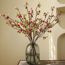 Decorative Flowers Simulated Single Branch Small Apple With 22 Pieces Of Fruit Artificial Christmas Berries Decor Mini Home