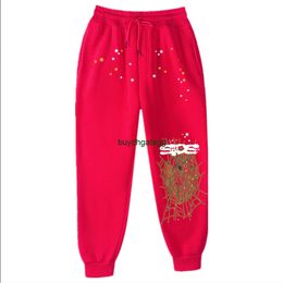 BP3F 2023 Erkek ve Kadın Pantolon Swearpants Moda Örümcek Web SP5der 55555 Sonbahar Kış Spor Hiphop Taytlar Banyo Polar Günlük Giyim 99C599C