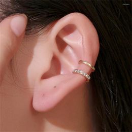 Backs Earrings Summer 2023 Clip Easy To Wear C-shaped Womens Rhinestone On Earring Ear Cuffs Metal