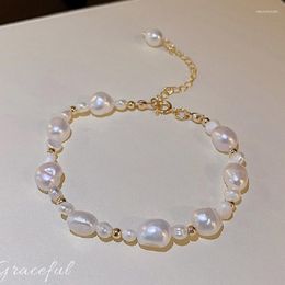 Charm Bracelets Freshwater Pearl Beaded Bracelet Korean Baroque Adjustable Versatile Simple Temperament Fashion Jewellery