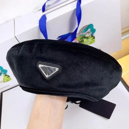 Fashion velvet designer berets caps autumn winter casual women beret high quality prom evening lady cap227Z