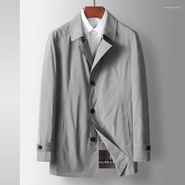 Men's Trench Coats Top Grade Brand Coat 2023 Spring Autumn Men X-Long Business Casual Solid Colour Jackets