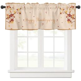 Curtain Thanksgiving Fall Leaves Fallen Short Curtains Kitchen Cafe Wine Cabinet Door Window Small Home Decor Drapes