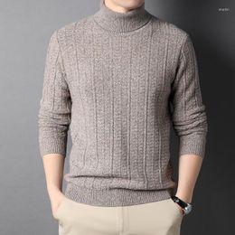 Men's Sweaters 2023 Wool Turtleneck Mens Sweater High Quality Computer Knitted Solid Color Casual Male Spring Autumn Man 3XL
