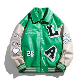 Mens Jackets Letters Embroidery Patchwork Harajuku Varsity Jacket Air Pilot Overcoat Baseball Coats Male Hip Hop Men 230905