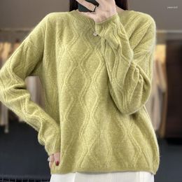 Women's Sweaters 2023 Women Pullovers Pure Wool Knitted Jumpers Fashion Winter Oneck Cashmere Tops