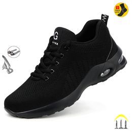 Boots 3550 Air Cushion Working Shoes For Men AntiSmashing Steel Toe Puncture Proof Construction Safety Sneakers Male Footwear 230905