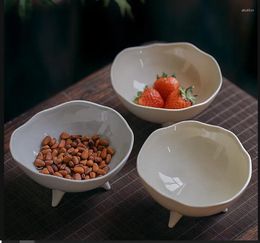 Plates Irregular Ceramic Plate Dried Fruit Snack Stilt Refreshment Tray Salad Bowl Decorative Tableware Dishes
