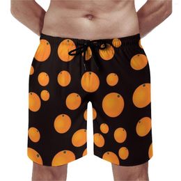 Men's Shorts Yellow Oranges Gym Fruits Print Casual Board Short Pants Males Custom Sports Surf Comfortable Swim Trunks Birthday Gift
