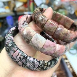 Strand 2023 Natural Rhodonite Stone Beads Bracelet Bangle DIY Jewelry For Woman Gift Wholesale !