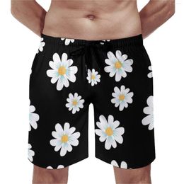 Men's Shorts Beautiful Daisy Pattern Board Elastic Waist Males Beach Daisies Flowers Print Large Size Swim Trunks Classic