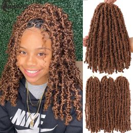 Human Hair Bulks 12 14 inches Butterfly Locs Crochet Hair Pre Looped Dreadlocks Original Butterfly Locks Crochet Hair Soft Locs Crochet Braids 230906