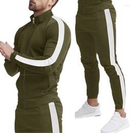 Men's Tracksuits 2023 Casual Sports Set Coloured Long Sleeve Top Pants Hooded