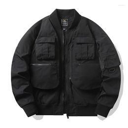 Men's Jackets Flight Trend Brand Pilot Jacket Outdoor Multi Pocket Loose Work Coat American Baseball Streetwear Military Cargo