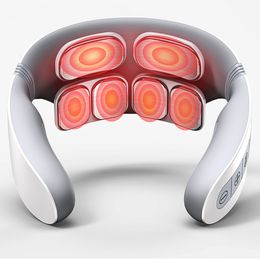 Other Massage Items 6 Head Neck Massager Wireless Cervical Massager Electric Pulse Infrared Heating 360° Vibration Massage Health-Care Pain Relief 230905