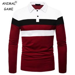 Men s Polos Fashion Men Long Sleeve Polo Shirt Splicing Tee Business Anti wrinkle Streetwear Casual Breathable Tops 5XL 230906