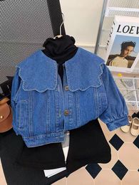 Jackets 2023 Spring Jeans Outerwear Single Breasted Turn down Collar Full Sleeve Cotton Korean Active Fashion Unique Girls 230906