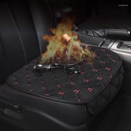 Car Seat Covers 12V Heated Cover Heating Plush Auto Cushion Driver Winter Warm Pad