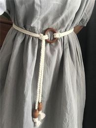 Women Waist Belt Fine Woven Braided Tassel Rope Simple Cotton Thread Wasitband Dress Straps Ladeis Vintage Waist Chain