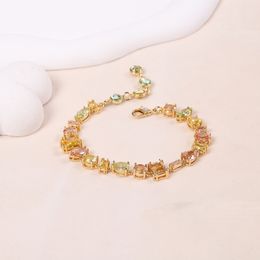 2023 New Charming Women Shining Gem Bracelet Set Luxury Brand 3A Zircon Plated 18k Gold Bracelet High end Jewellery Wedding Banquet Jewellery Clothing Accessories