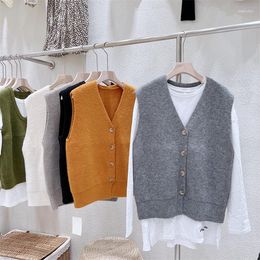 Women's Sweaters 2023 Autumn Woman's Simple Literary Style! Knitted Cardigan Vest