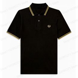 Men's Polos Summer Wheat POLO British Style Shirt Pure Cotton Lapel Leisure Business Colour Matching Casual Top 230905