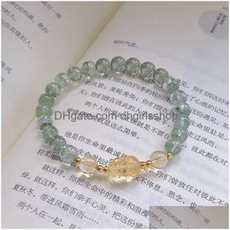 Beaded Ruifan Natural Green Ghost Crystal Wealth Pixiu Citrine Strand Bracelets For Women Fine Jewellery Being Rich Gifts Ybr834 Drop De Dh9Jg