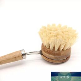 Classic Natural Wooden Long Handle Pot Brush Kitchen Pan Dish Bowl Washing Cleaning Brush Household Cleaning Tools
