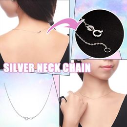 Chains Small Diamond Necklace Letters Neck Silver Chain Inch Without 26 Fashion Pendant Collarbone 2023