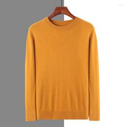 Men's Sweaters College Style Autumn/winter Pullover Upscale Casual Feeling Blouse Mink Cashmere Round Neck Solid Colour Sweater