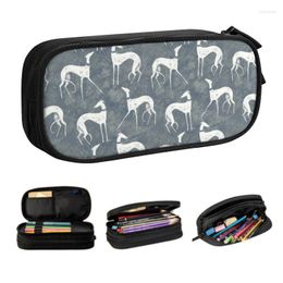 Cosmetic Bags Cute Greyhound Whippet Dog White Galgos Pencil Cases For Boys Gilrs Big Capacity Bag Stationery